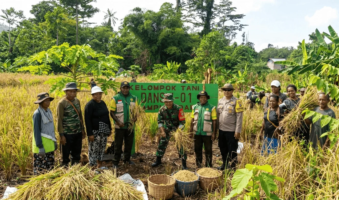 Sinergi TNI dan Petani Berbuah Hasil, Babinsa Dampingi Panen Raya Kelompok Tani Dansui 01