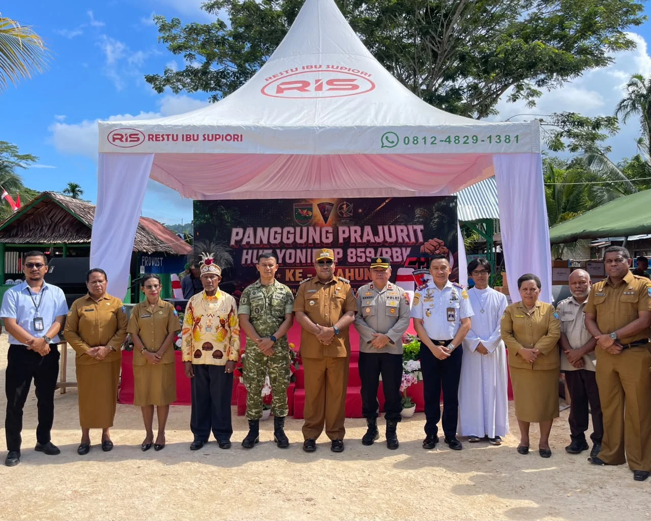 Satu Tahun Mengabdi Selamanya Menginspirasi, Doa dan Syukur Menjadi Pengikat Yonif TP 859/RBK Bersama Masyarakat Supiori