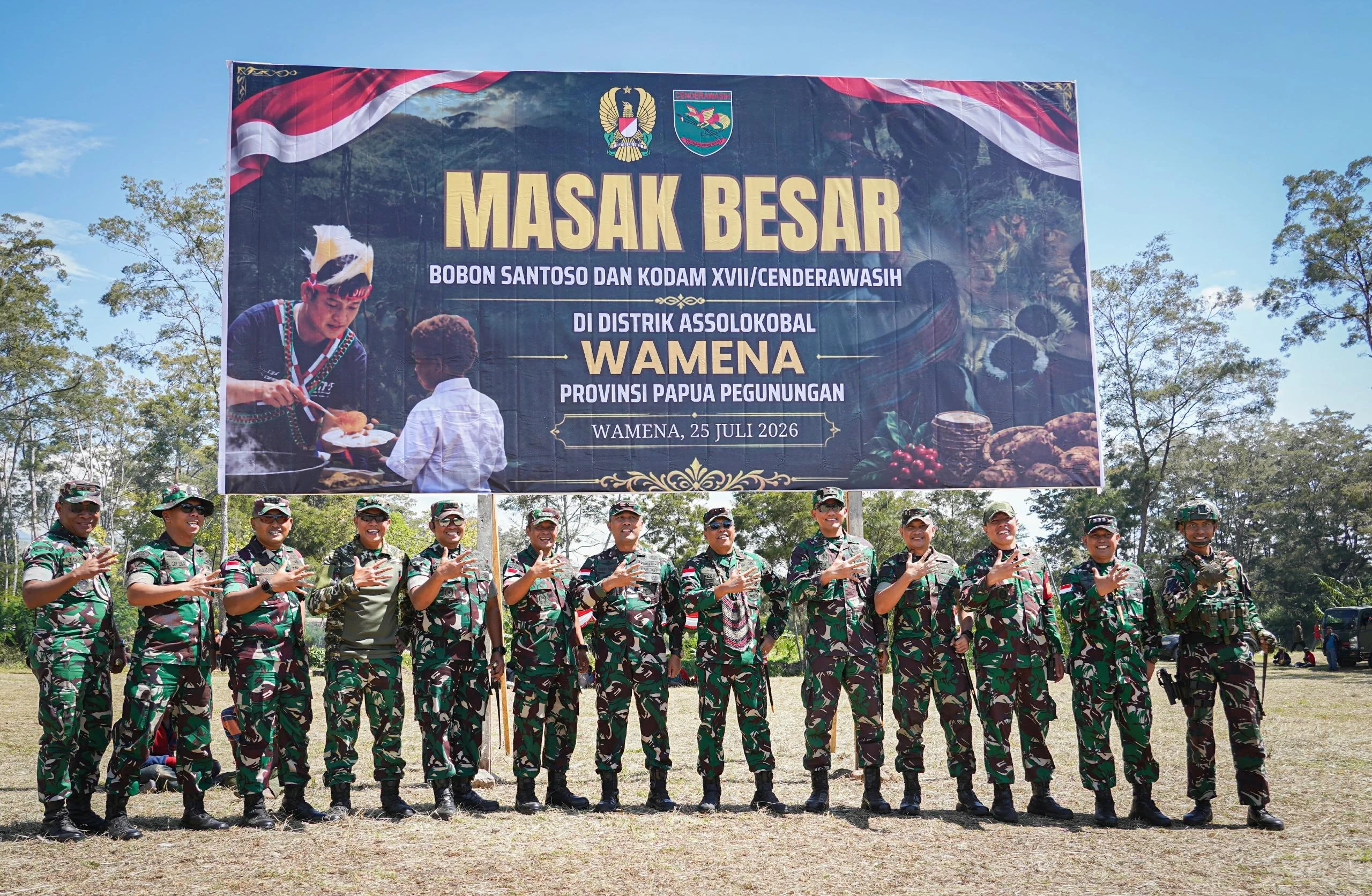 Momentum Kebersamaan Kuali Merah Putih, Pangdam Cenderawasih Satukan TNI dan Masyarakat Papua Pegunungan